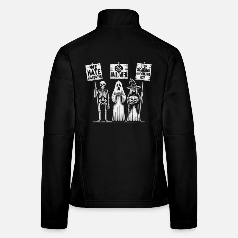 Conception de squelettes de protestation d’Halloween Veste en tissu softshell Femme