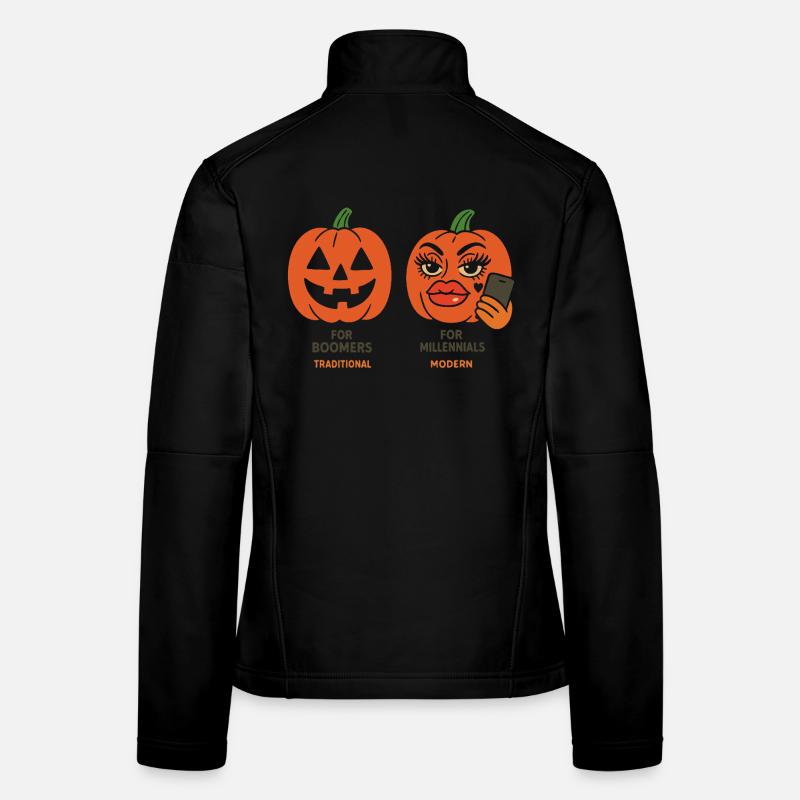 Expressive Halloween Pumpkin Designs Women's Softshell Jacket