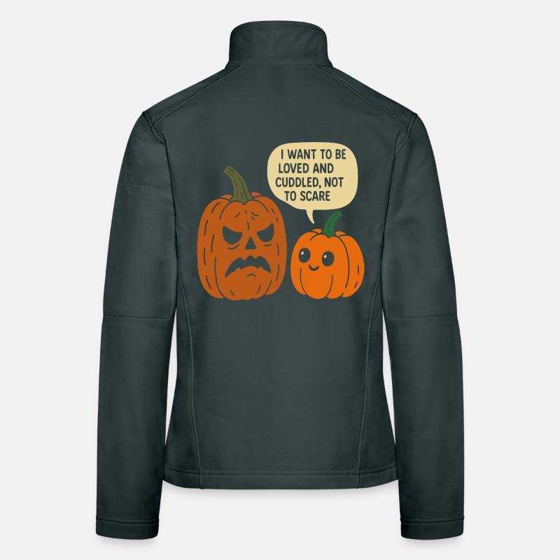 Duo de citrouilles d’Halloween câlins Veste en tissu softshell Femme