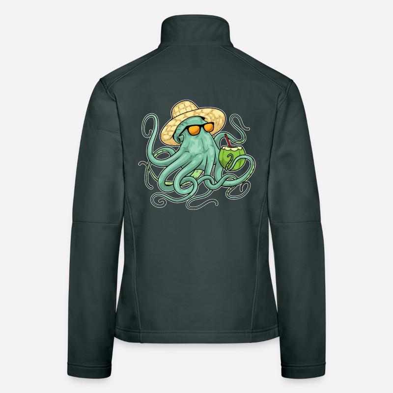 Octopus Beach Coconut Summer Women's Softshell Jacket