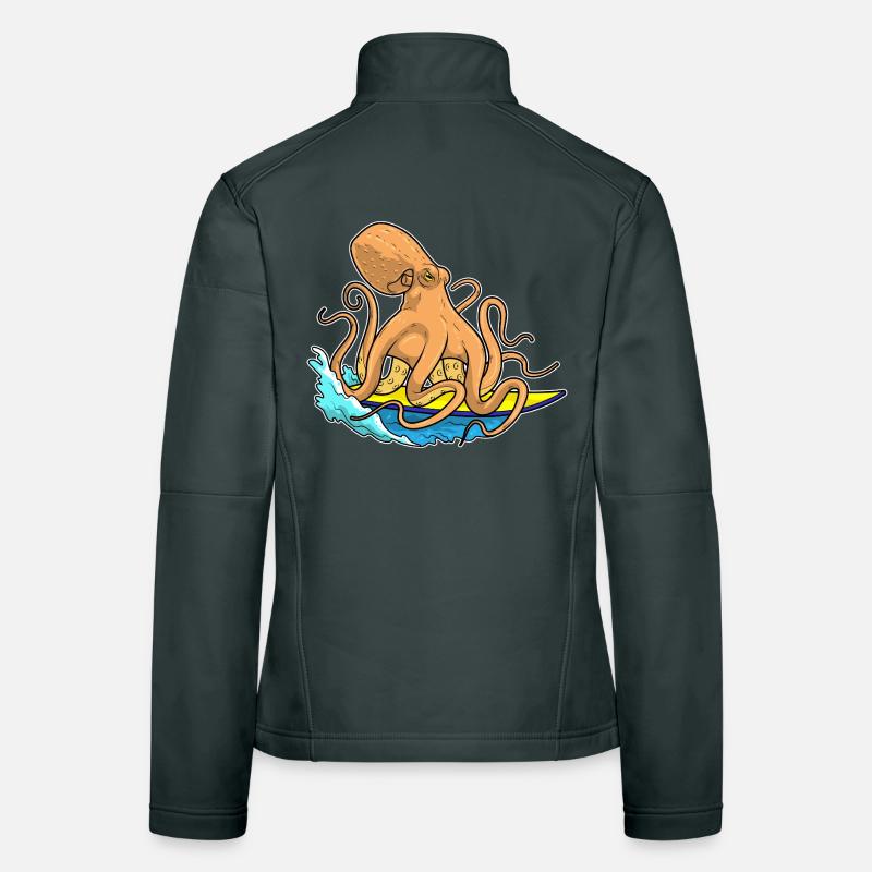 Krake Surfen Surfbrett Sommer Frauen Softshelljacke