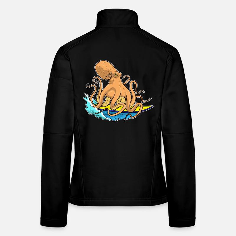 Krake Surfen Surfbrett Sommer Frauen Softshelljacke