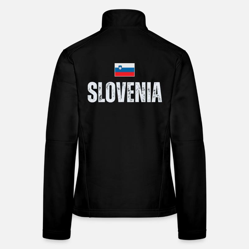 Drapeau slovène, patriote slovène Veste en tissu softshell Femme