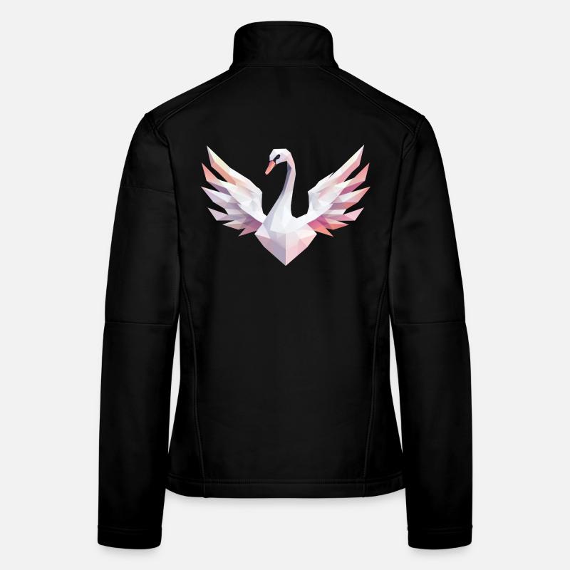 Geometrischer Schwan mit Pastellfarben Frauen Softshelljacke