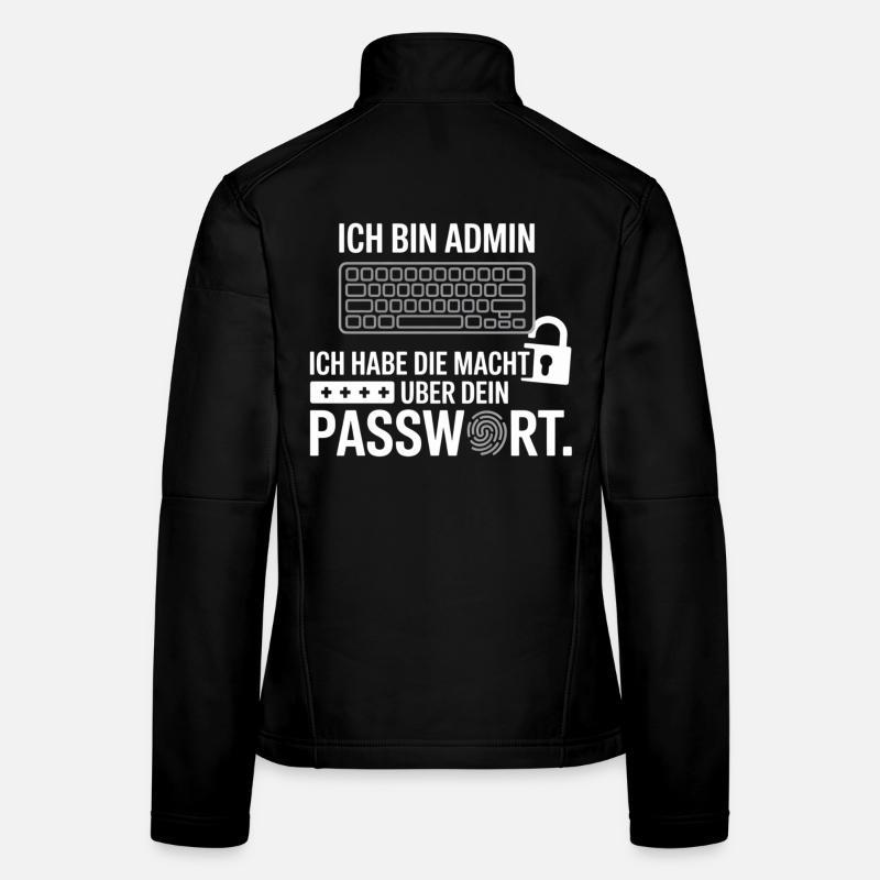 Admin avec motif de protection par mot de passe Veste en tissu softshell Femme