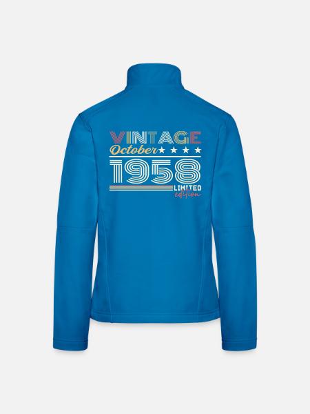 October 1958 Retro Anniversary 1958 October 1958 - Women's Softshell Jacket - black - Back