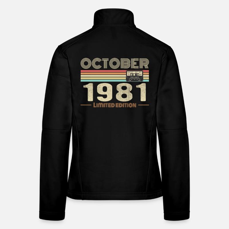 Anniversaire octobre 1981 - Birthday october 1981 Veste en tissu softshell Femme