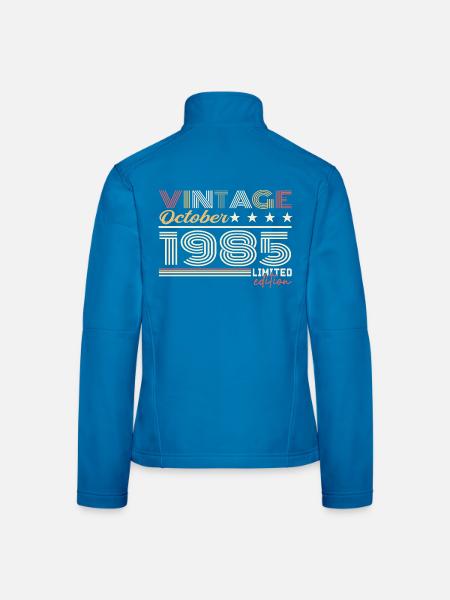 Octobre 1985 rétro anniversaire 1985 Octobre 1985  - Veste en tissu softshell Femme - noir - Dos