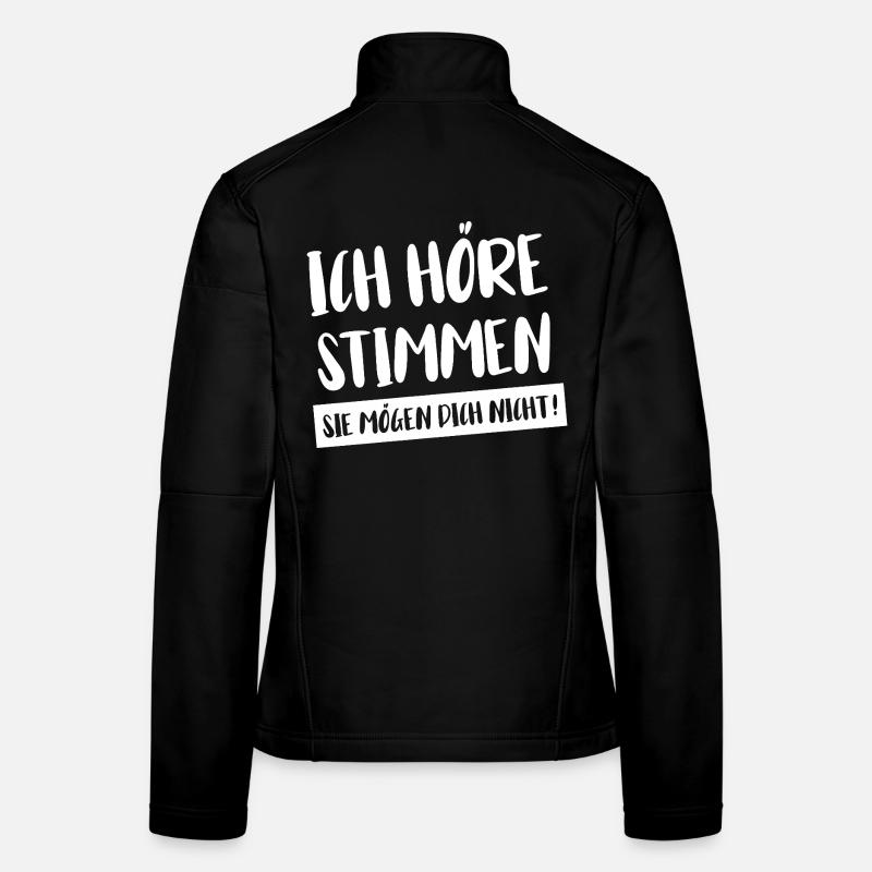 Un design Humo-full statement. J’entends des voix Veste en tissu softshell Femme
