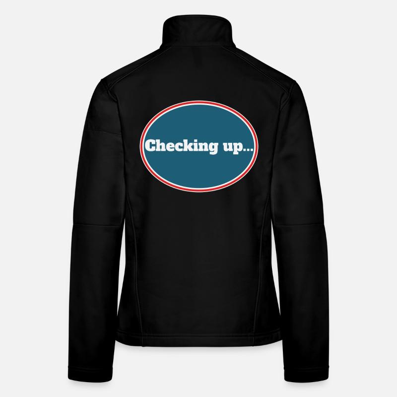 Checking up – Cool minimal design - Women's Softshell Jacket - black