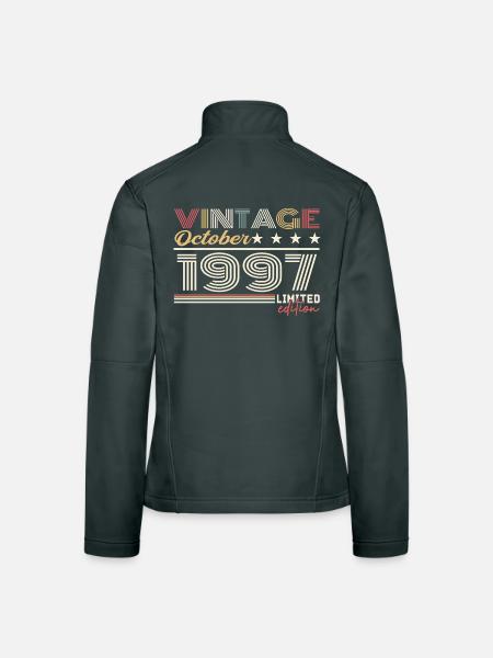 Oktober 1997 Retro Jubiläum 1997 Oktober 1997 - Frauen Softshelljacke - Schwarz - Hinten