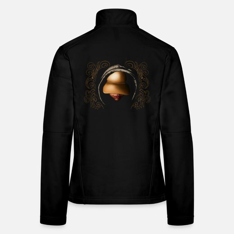 Artistic digital vision with gold hat Women's Softshell Jacket