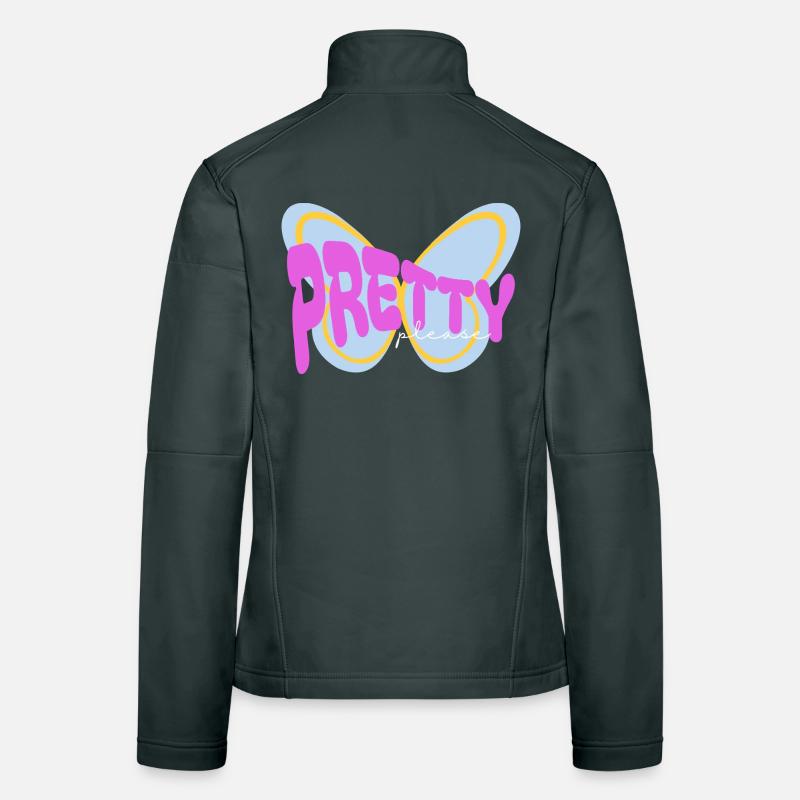 "Pretty please" sarcastic print design Women's Softshell Jacket