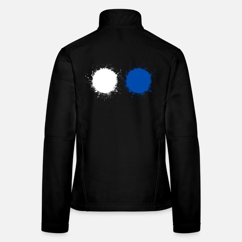 Weiß Blau Frauen Softshelljacke