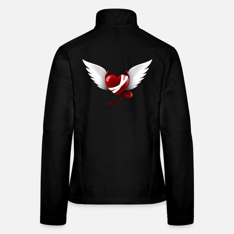 Heart Devil Angel Design Gift Women's Softshell Jacket
