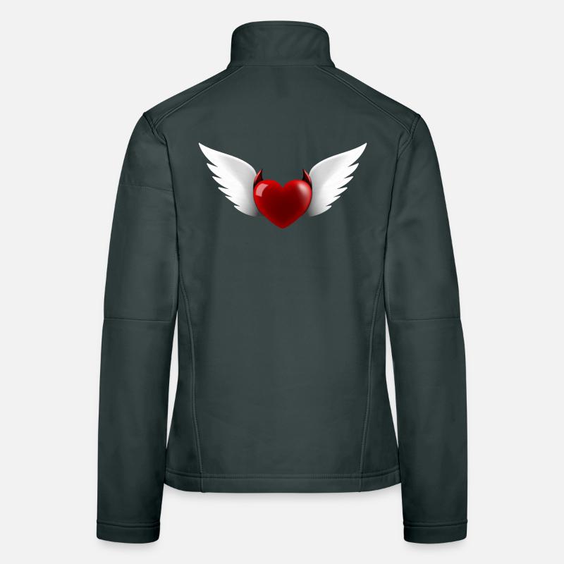 Herz Engel Teufel Frauen Softshelljacke