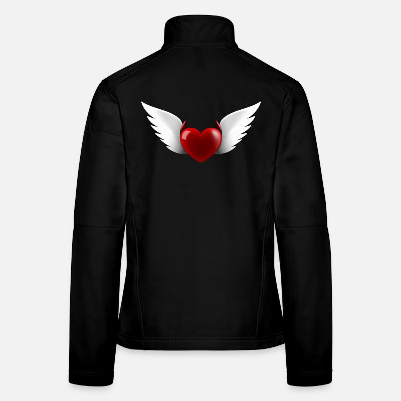 Cœur Ange Diable Veste en tissu softshell Femme