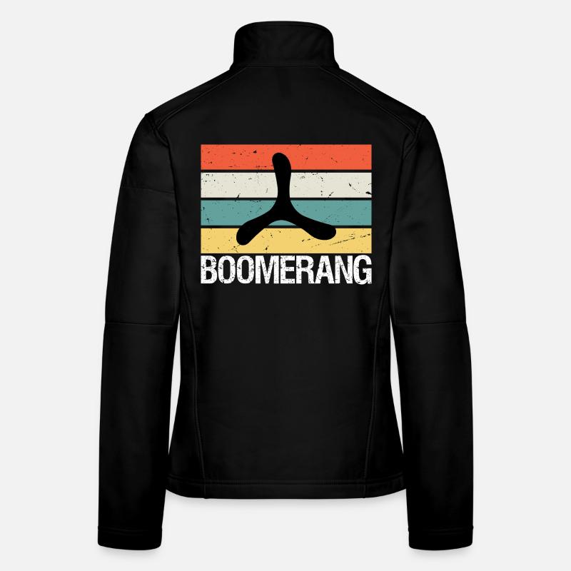 Boomerang Vintage Retro Gift - Frauen Softshelljacke - Schwarz
