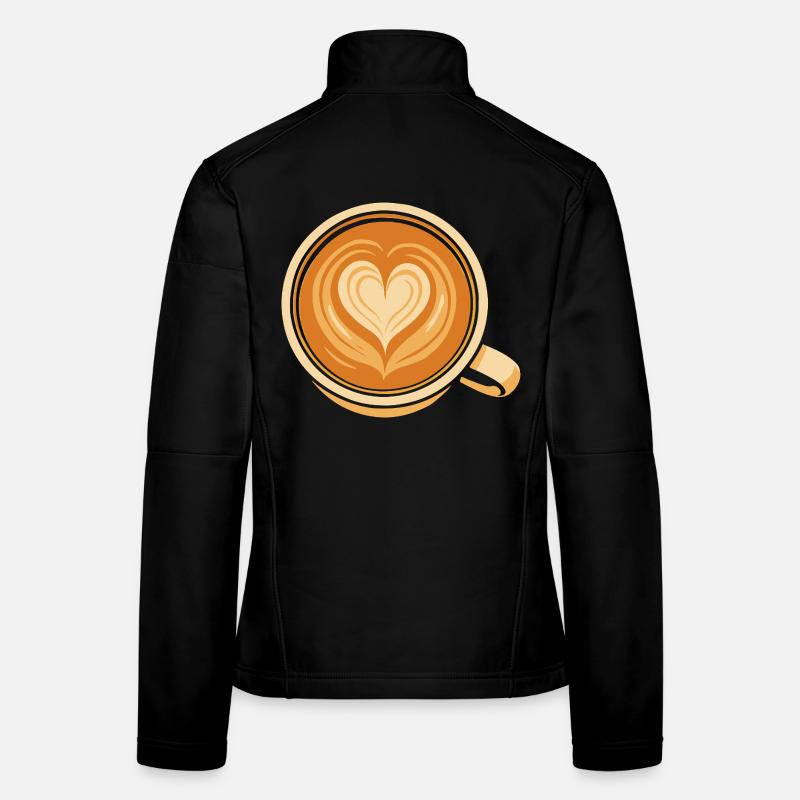 Herz Latte Art Kaffee Liebe Design Frauen Softshelljacke