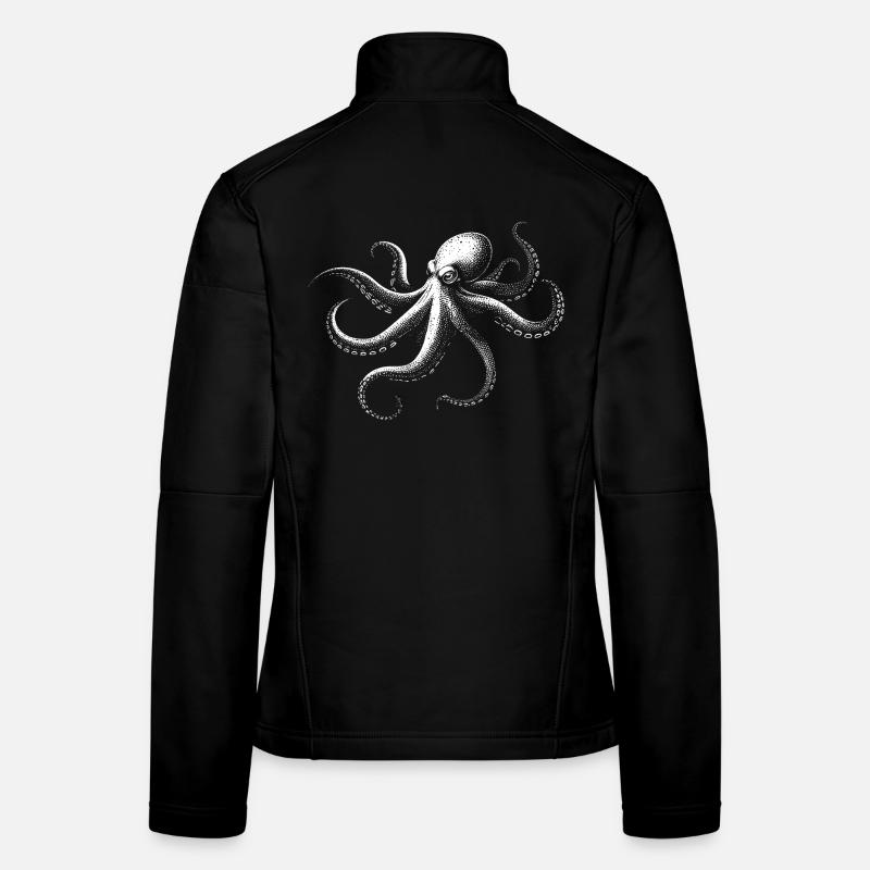 Pieuvre en Monochrome Veste en tissu softshell Femme