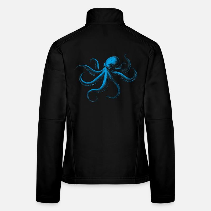 Oktopus in Monochrom - Frauen Softshelljacke - Schwarz