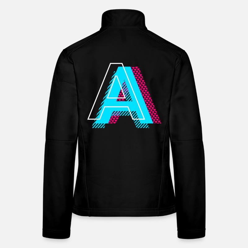 Lettre initiale A Veste en tissu softshell Femme