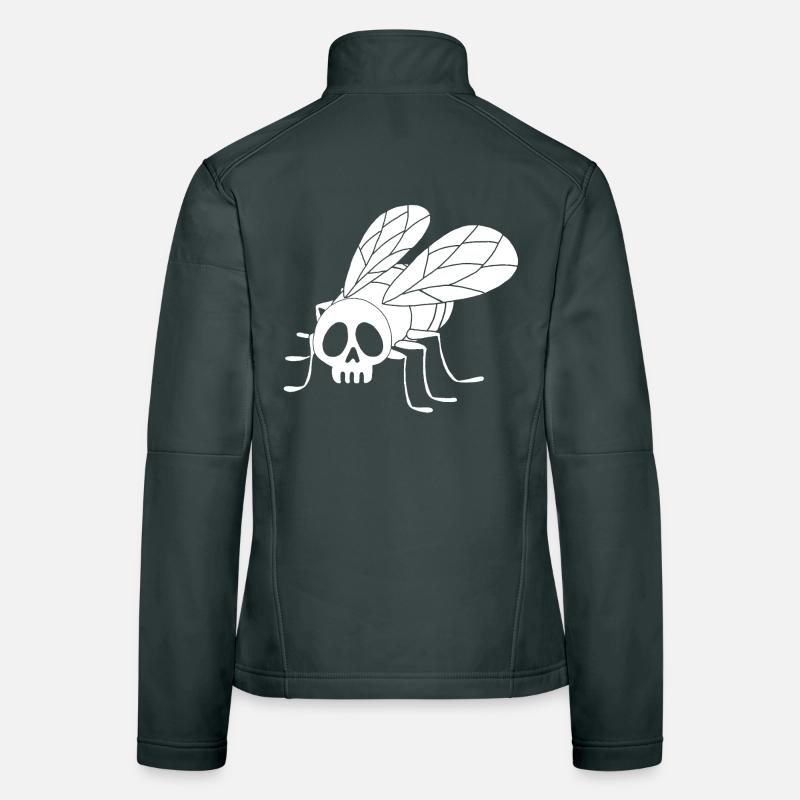 Crâne de mouche (blanc) Veste en tissu softshell Femme