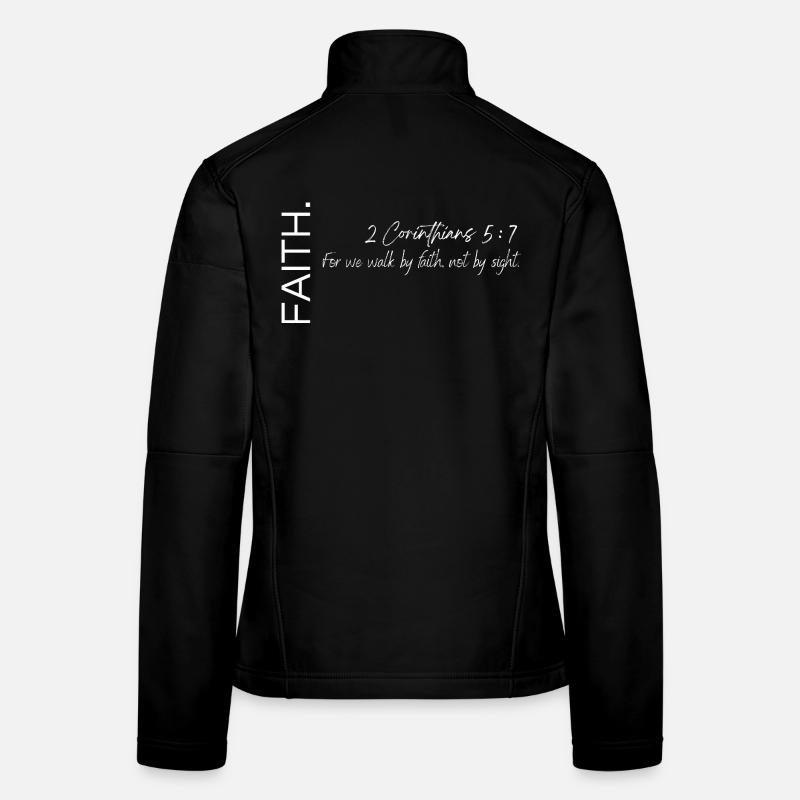Glaube - 2. Korinther 5,7 Christlicher Plan Frauen Softshelljacke