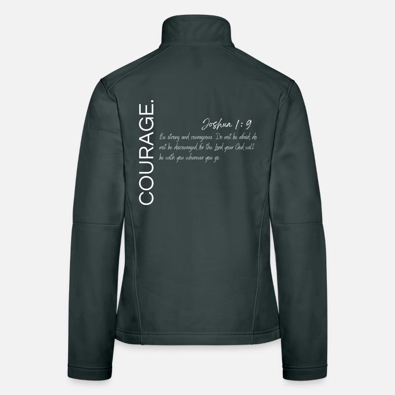 Courage - Josué 1:9 Conception chrétienne Veste en tissu softshell Femme