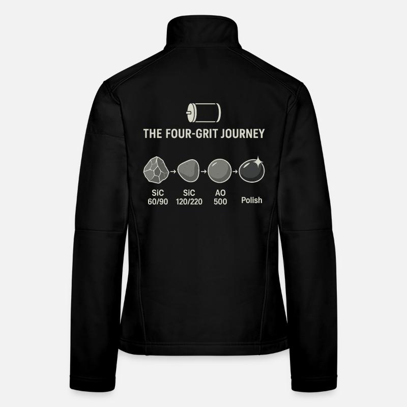 Der Vier-Schritte-Schleifprozess Frauen Softshelljacke