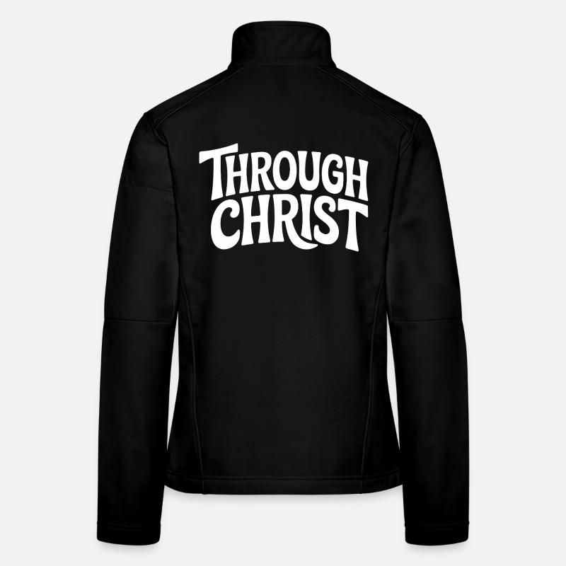 Par le Christ Jésus Chrétiens Foi Veste en tissu softshell Femme