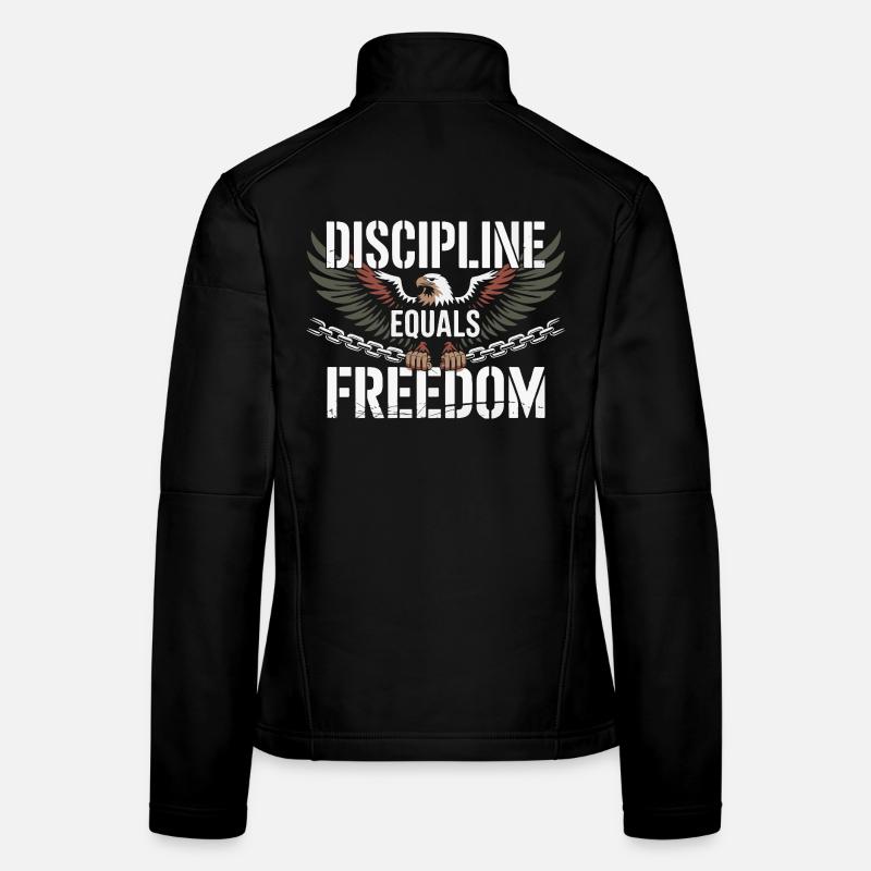 La discipline mène à la liberté Motif de l’aigle Veste en tissu softshell Femme