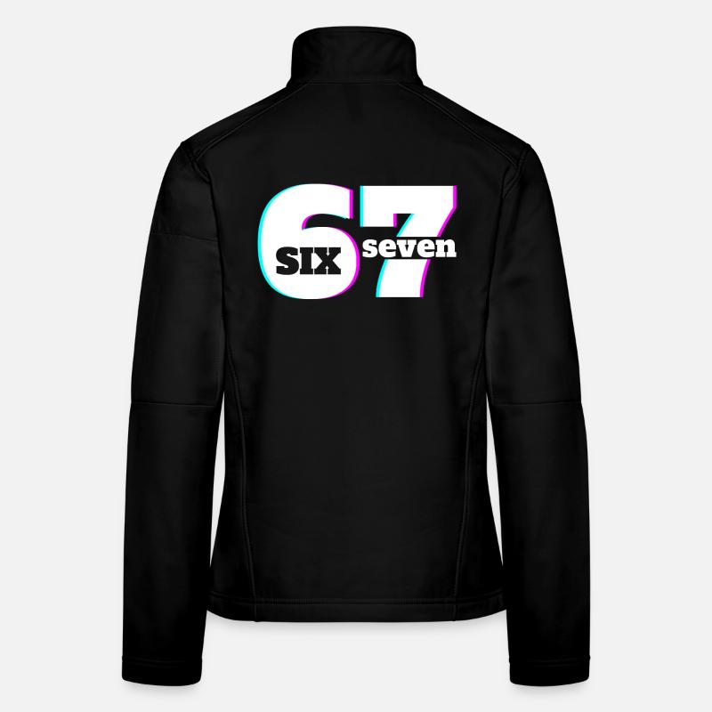 Six Seven 6 7 Meme Fun Design 67 - Frauen Softshelljacke - Schwarz