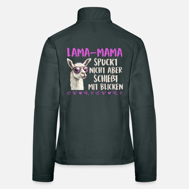 Soon mom LLAMA MOM DOESN'T SPIT LOOKS Women's Softshell Jacket