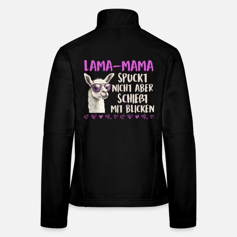 Bientôt maman LLAMA MAMAN NE CRACHE PAS REGARDS Veste en tissu softshell Femme