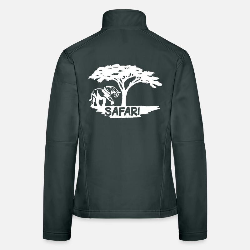 Safari and white elephant Women's Softshell Jacket