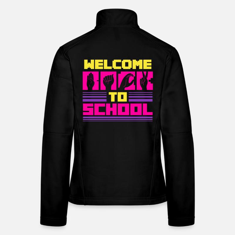 ASL Dolmetscher Gebärdensprache Welcome To School Frauen Softshelljacke