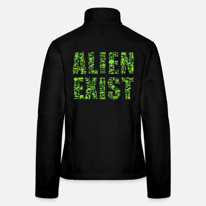 Alien Existe Chemise de science-fiction OVNI Veste en tissu softshell Femme