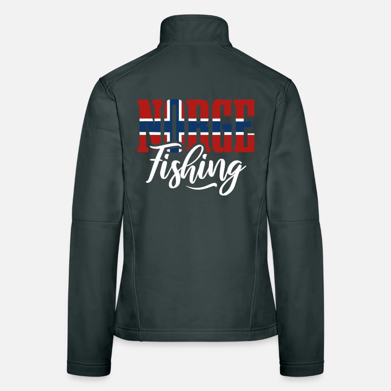 Drapeau de pêche Norge - Cadeau de pêcheur norvégien Veste en tissu softshell Femme