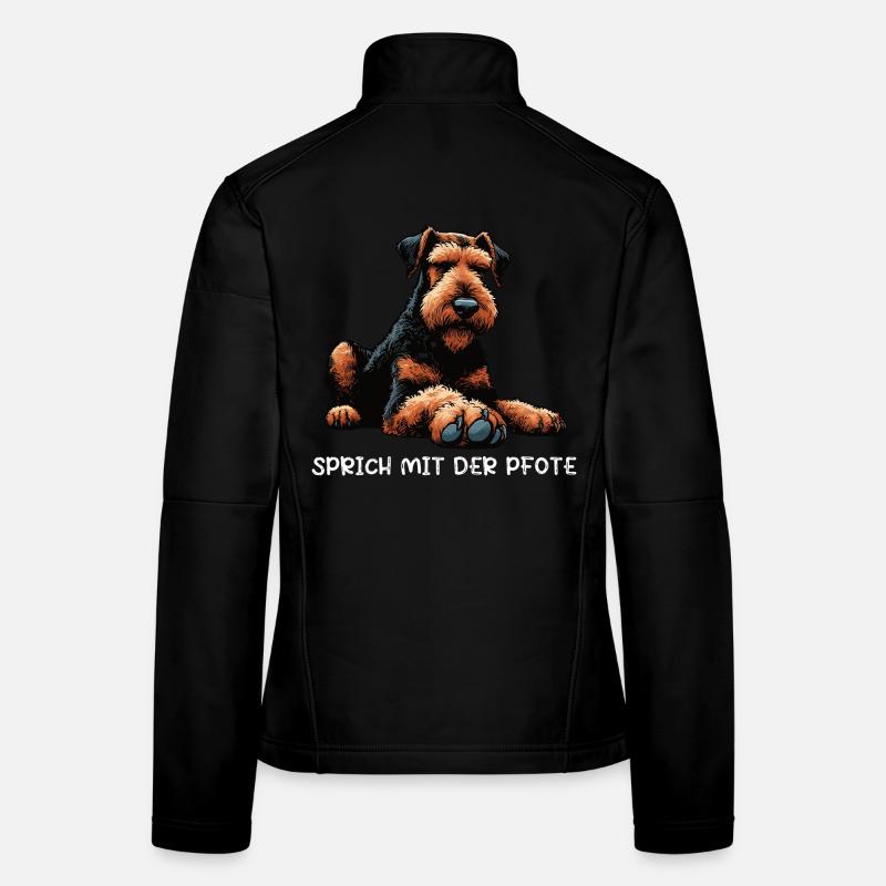 Sprich mit der Pfote Airedale Terrier Airedales  Frauen Softshelljacke