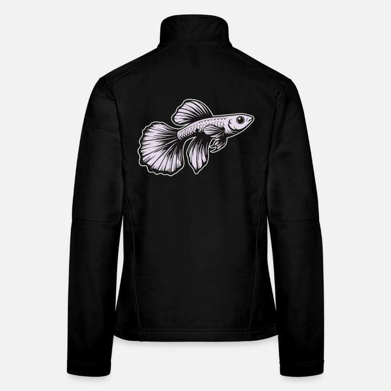 White Guppy Design – Poisson d’aquarium Veste en tissu softshell Femme