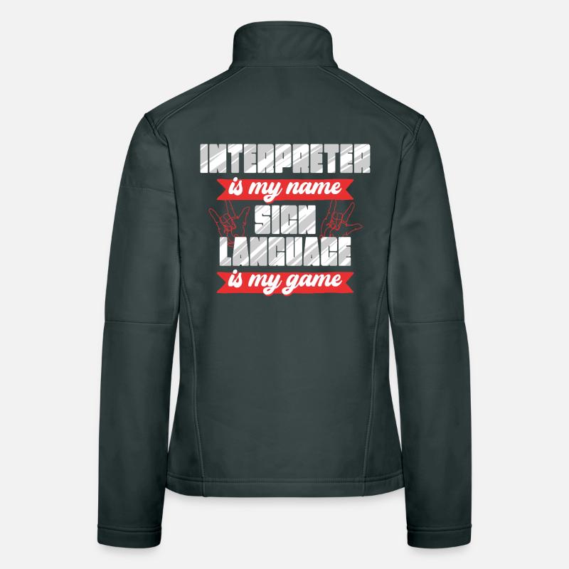 ASL Dolmetscher Gebärdensprache Sign Language Frauen Softshelljacke