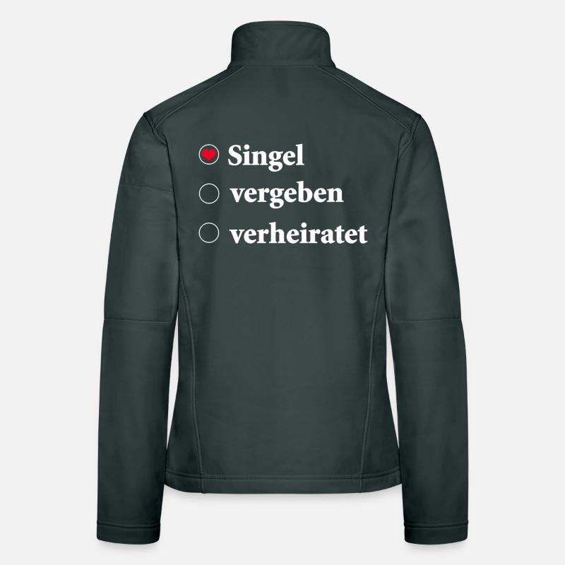 Relationship Status Selection Single with Heart Symbol Women's Softshell Jacket
