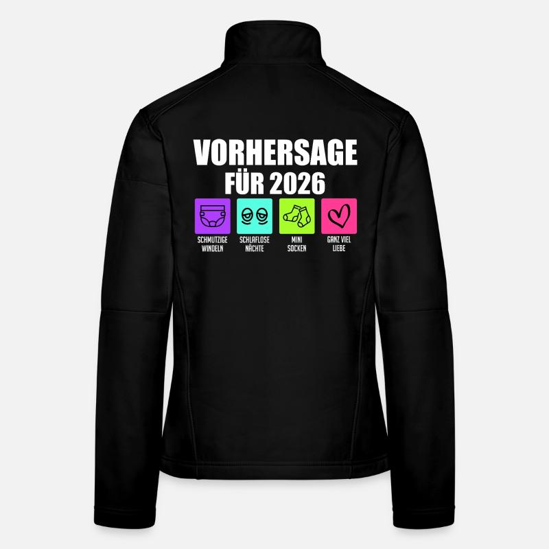 Bientôt maman PRÉDICTION 2026 Drôle Veste en tissu softshell Femme