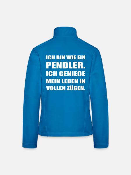 Pendler Spruch Lustig Genieße das Leben Design - Frauen Softshelljacke - Schwarz - Hinten