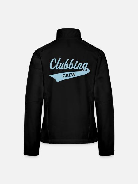 Clubbing crew (Fête / Célébrations / Danse / Bleu ciel) - Veste en tissu softshell Femme - noir - Dos