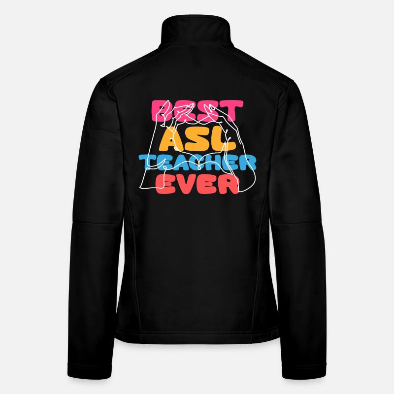 Interprète en langue des signes ASL Meilleur professeur d’ASL Veste en tissu softshell Femme