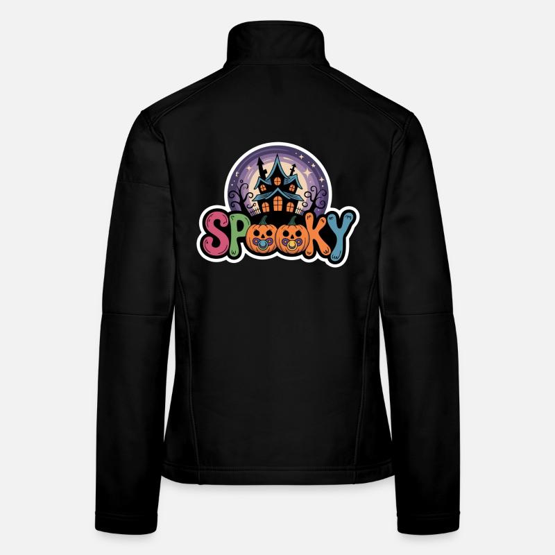 Maison hantée motif d’Halloween Veste en tissu softshell Femme