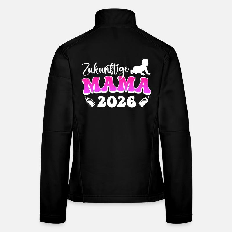 FUTURE MAMAN 2026 Bientôt Maman Drôle Veste en tissu softshell Femme