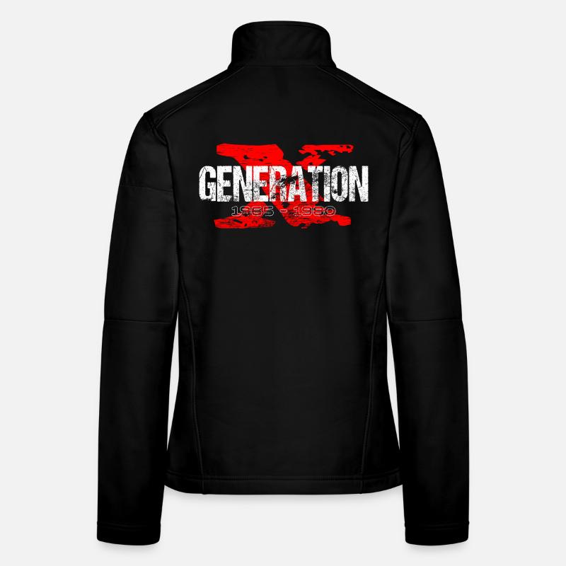 Generation X 1965 1980 Retro Frauen Softshelljacke